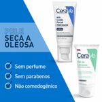 kit cerave loção facial hidratante 52ml + gel de limpeza 40g
