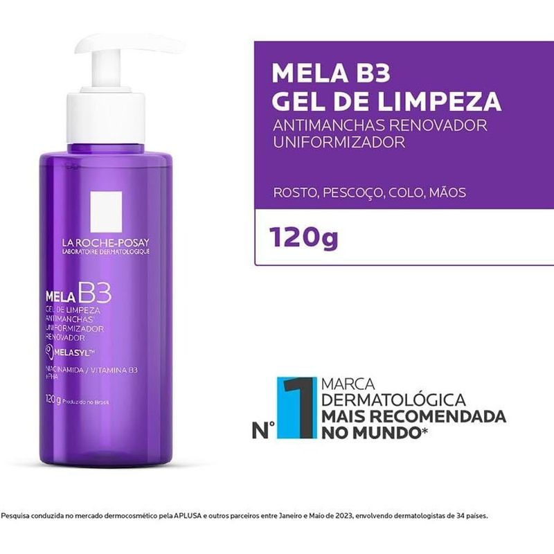 gel de limpeza facial la roche-posay mela b3 antimanchas uniformizador e renovador 120g