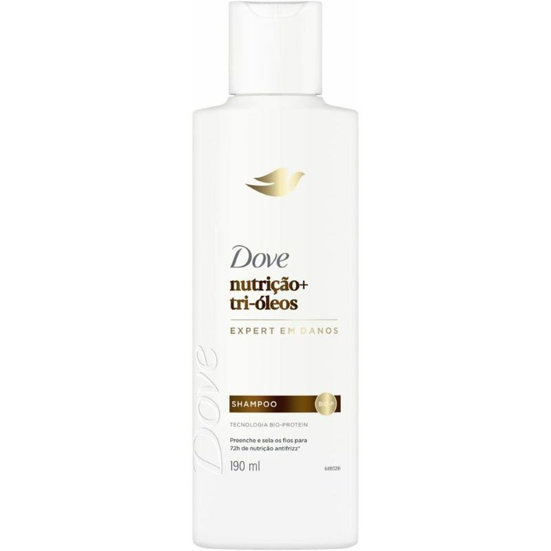 shampoo dove nutrição + tri-óleos 190ml