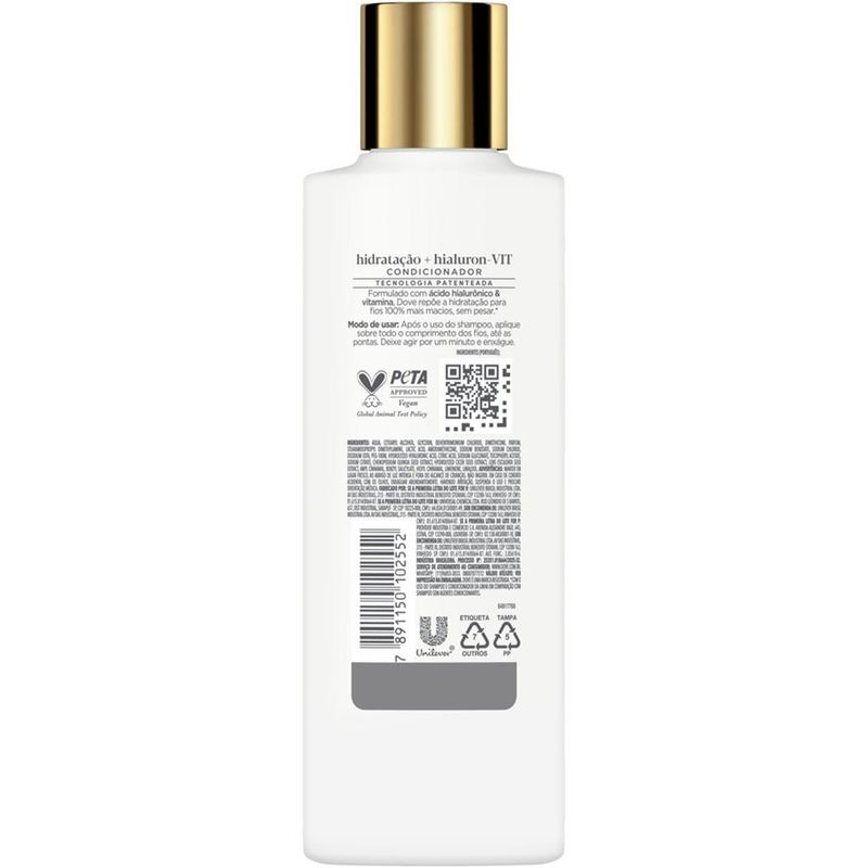 condicionador dove hidratação + hialuron-vit 190ml