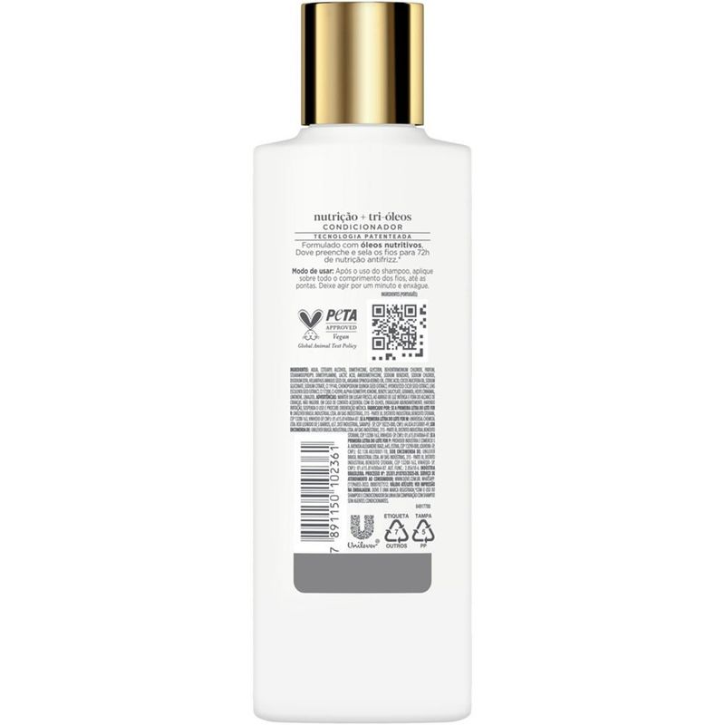 condicionador dove nutrição + tri-óleos 190ml