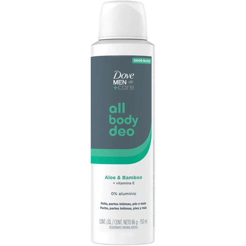 desodorante aerossol dove men+care aloe & bamboo 150ml