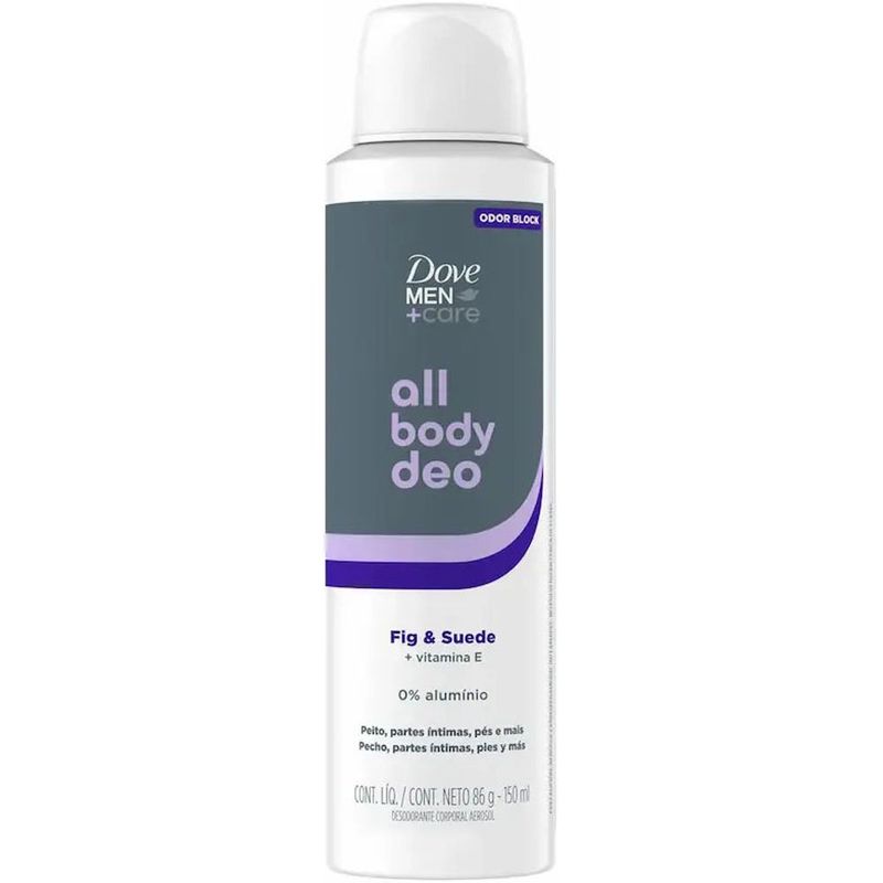 desodorante aerossol dove men+care fig & suede 150ml