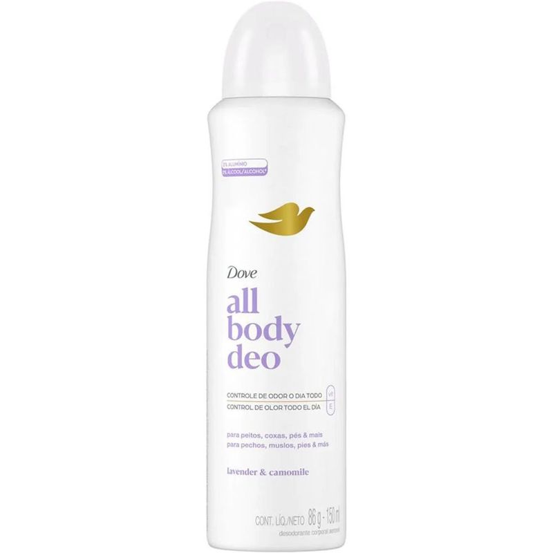 desodorante corporal aerosol dove all body deo lavanda & camomila 150ml
