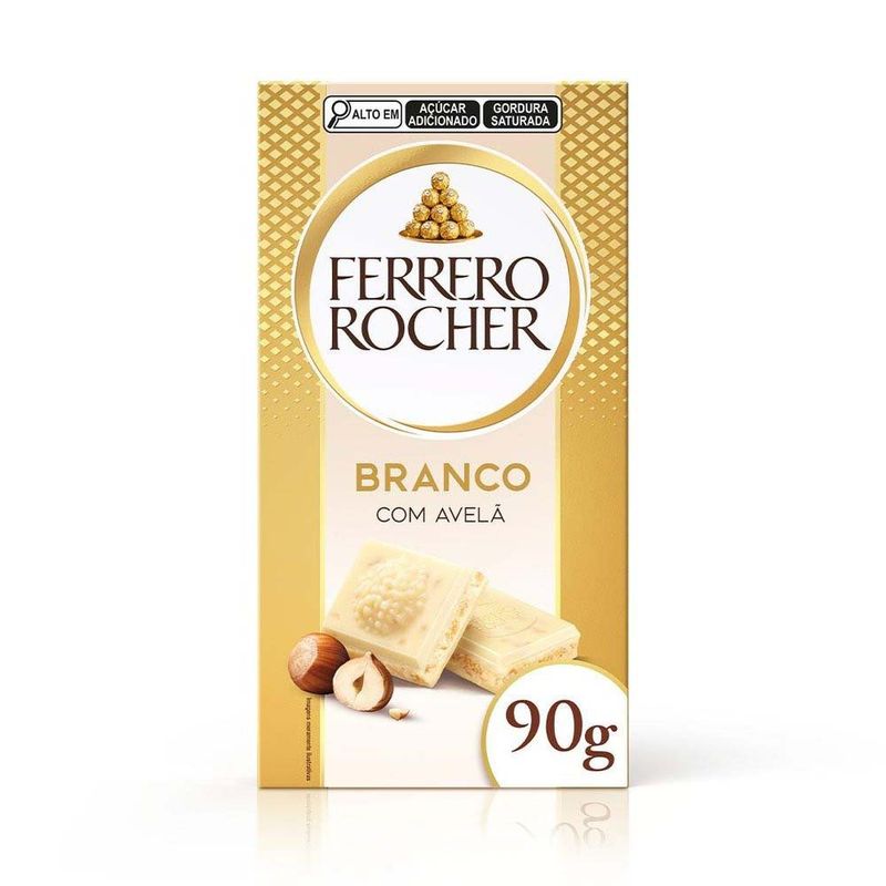 chocolate ferrero rocher branco com avelã tablete 90g