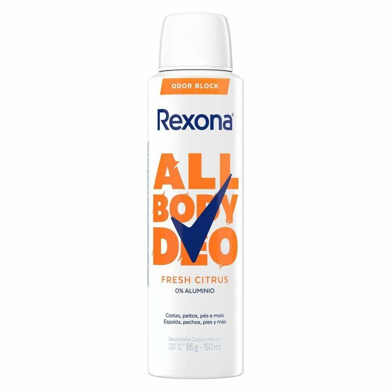 desodorante corporal aerosol rexona all body deo fresh citrus 150ml