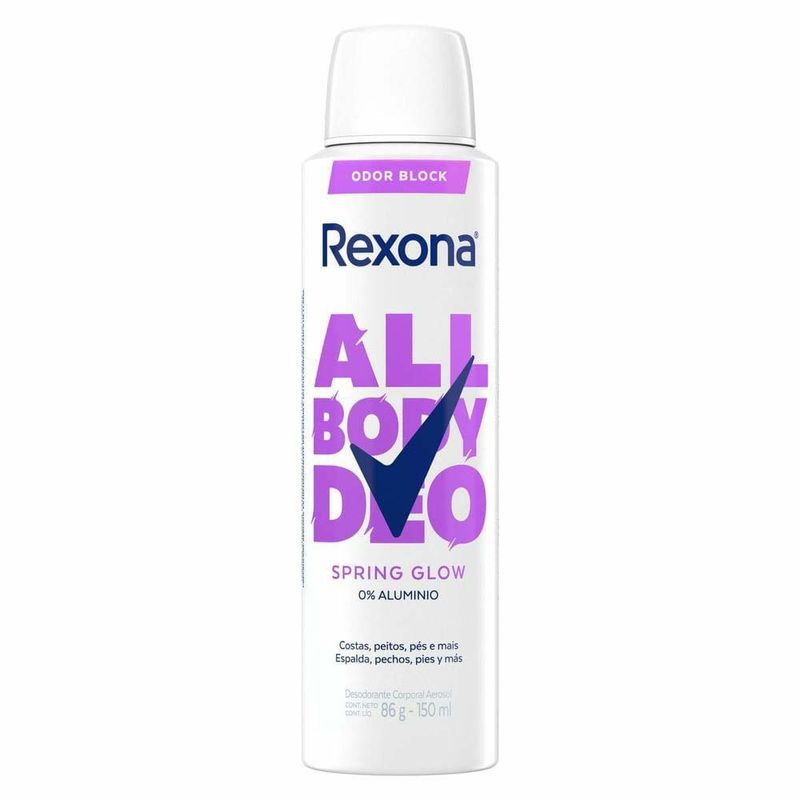 desodorante corporal aerosol rexona all body deo spring glow 150ml