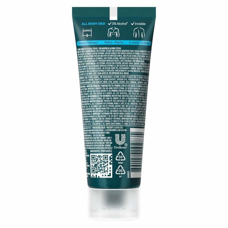 desodorante corporal em creme rexona all body deo ocean rush 75g