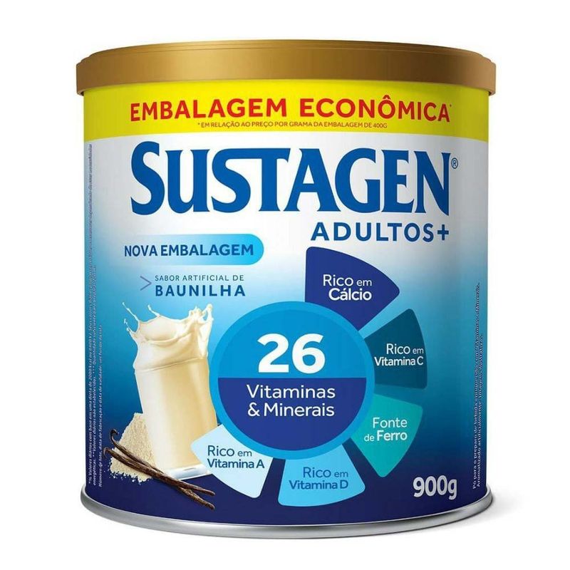 complemento alimentar sustagen adultos+ sabor baunilha 900g
