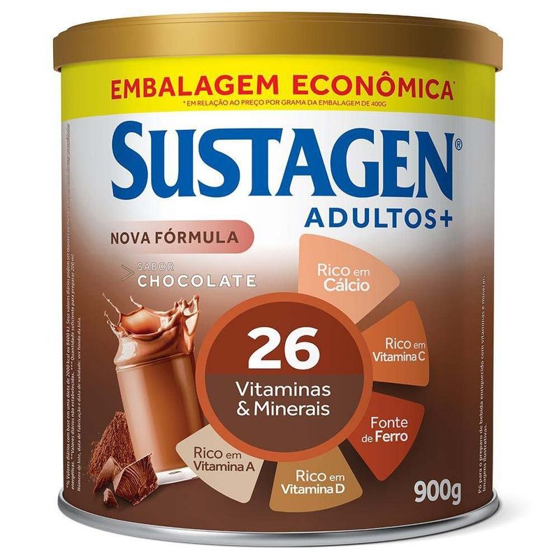 complemento alimentar sustagen adultos+ sabor chocolate 900g