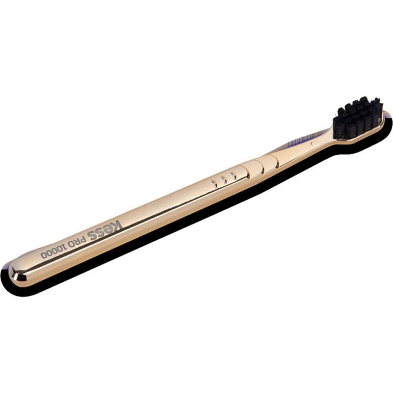 escova de dente kess pro 10k extra macia metallic gold