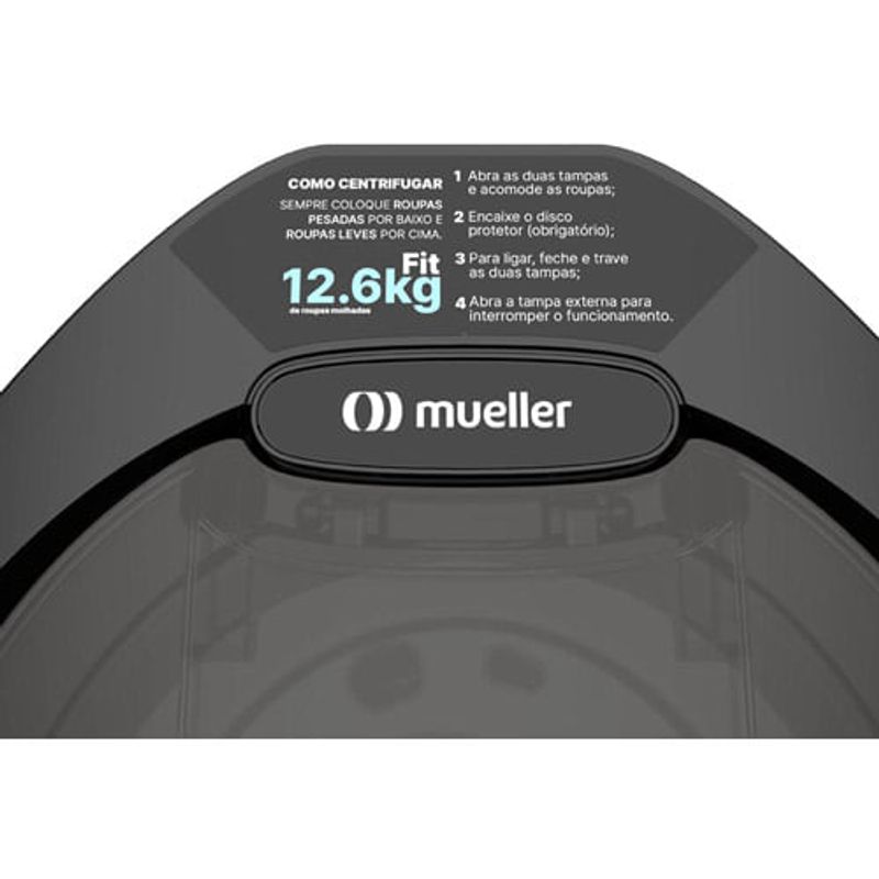 centrífuga de roupas mueller fit 12,6 kg preta