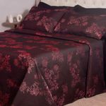 kit colcha queen branyl 3 peças dalia preto e vermelho 235x260cm (mp)