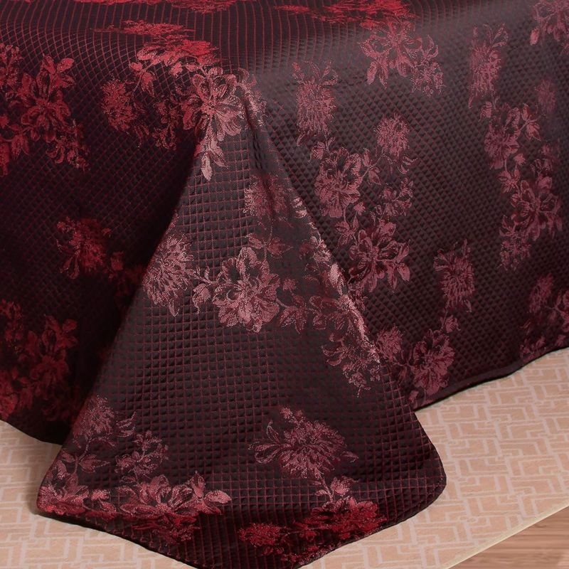 kit colcha queen branyl 3 peças dalia preto e vermelho 235x260cm (mp)