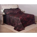 kit colcha queen branyl 3 peças dalia preto e vermelho 235x260cm (mp)