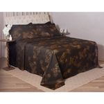kit colcha queen branyl 3 peças dalia preto e mostarda 235x260cm (mp)
