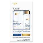 kit shampoo 350ml + condicionador 175ml dove reconstrução + aminoácido