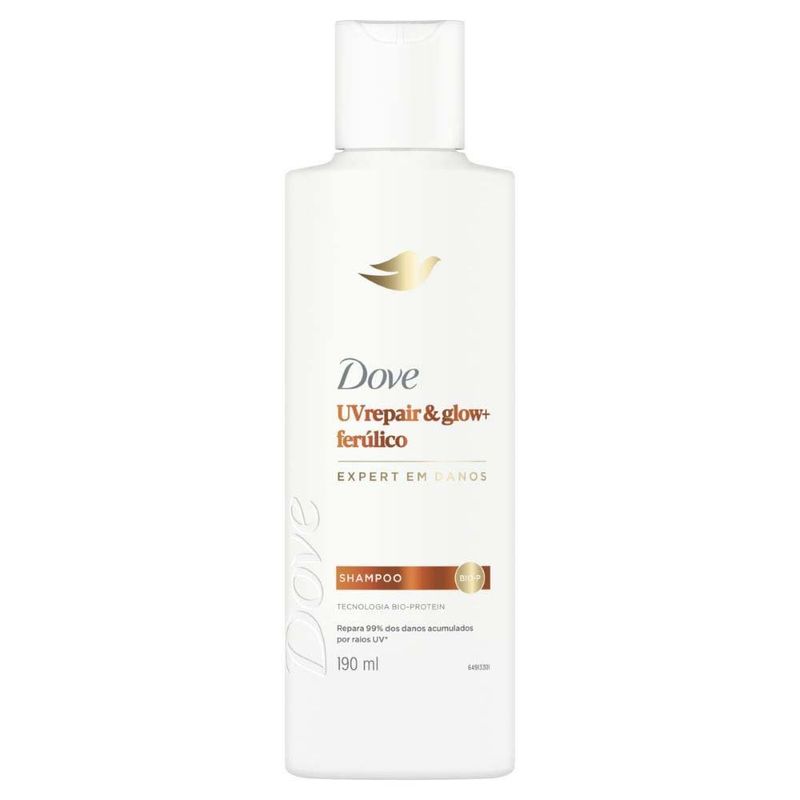 shampoo dove uv repair e glow + ferúlico 190ml