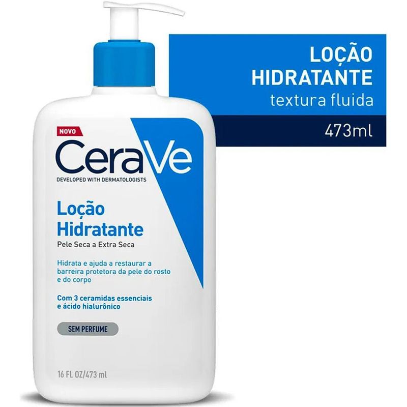 kit loção hidratante corporal cerave pele seca e extra seca 473ml 2 unidades