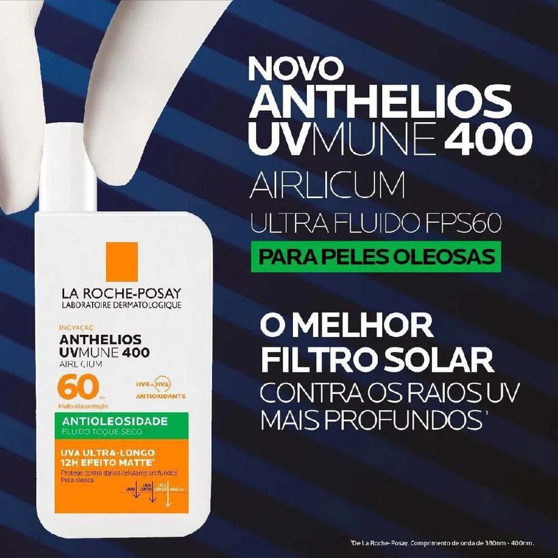 protetor solar facial la roche-posay anthelios uvmune 400 antioleosidade fps 60 40ml