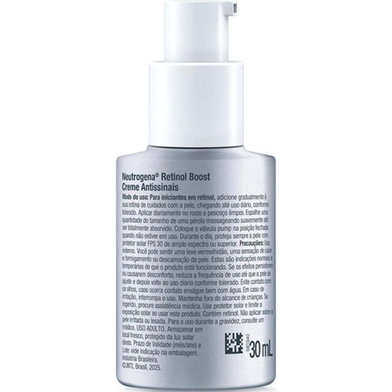 creme antissinais neutrogena retinol boost 0,1% retinol puro 30ml