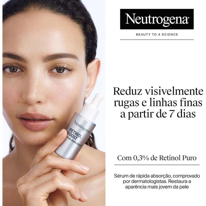 sérum antissinais neutrogena retinol boost 0.3% retinol puro 30ml