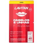 suplemento alimentar lavitan carmed cabelos e unhas sabor iogurte de morango 60 comprimidos mastigáveis