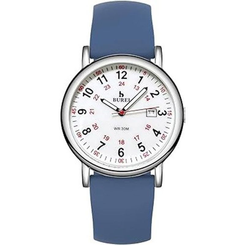 relógio analógico burei azul a-mbi