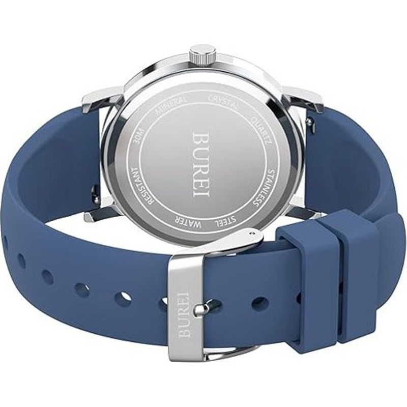 relógio analógico burei azul a-mbi
