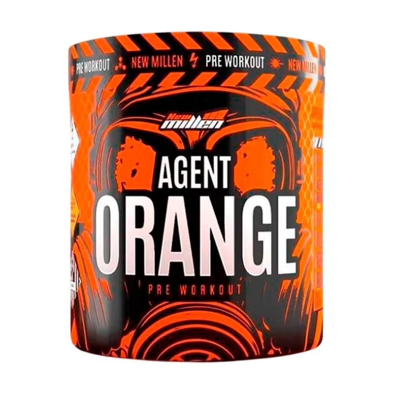 pré-treino agent orange new millen tangerina com morango 250g (mp)