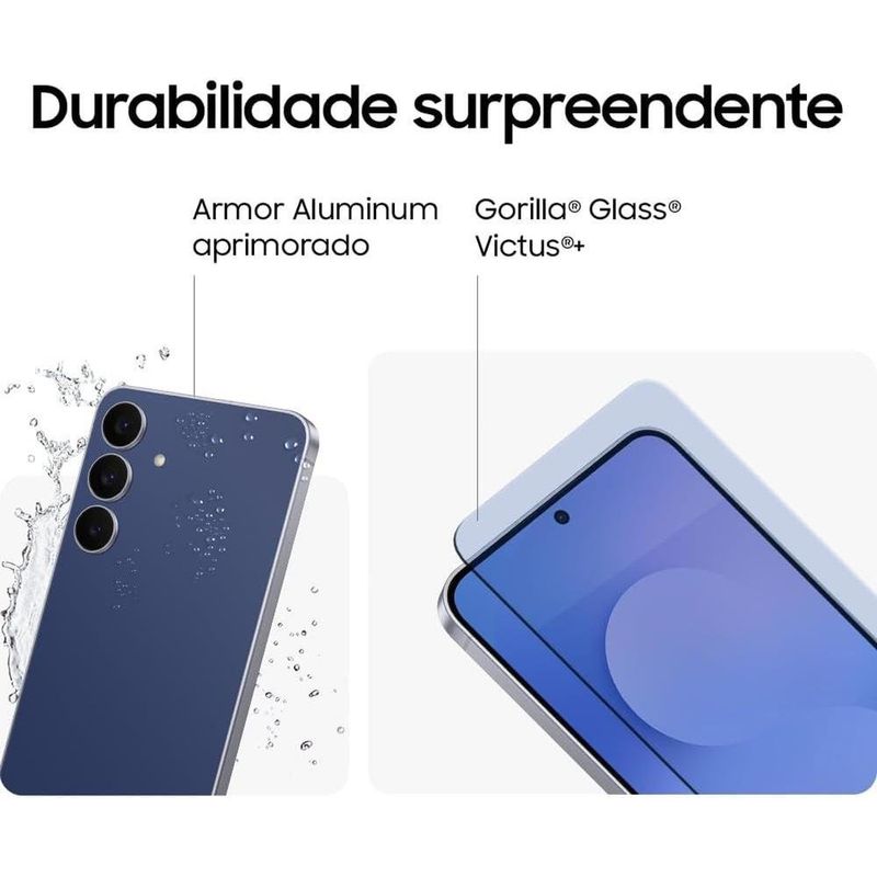 smartphone samsung s25 fe 128 gb azul tela 6.7" câmera 50mp 8gb ram