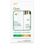 kit shampoo 350ml + condicionador 175ml dove umectação e coco antioxi