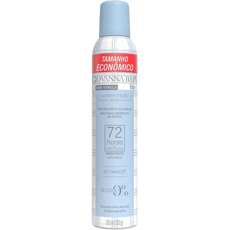desodorante aerossol giovanna baby blue 72h 200ml