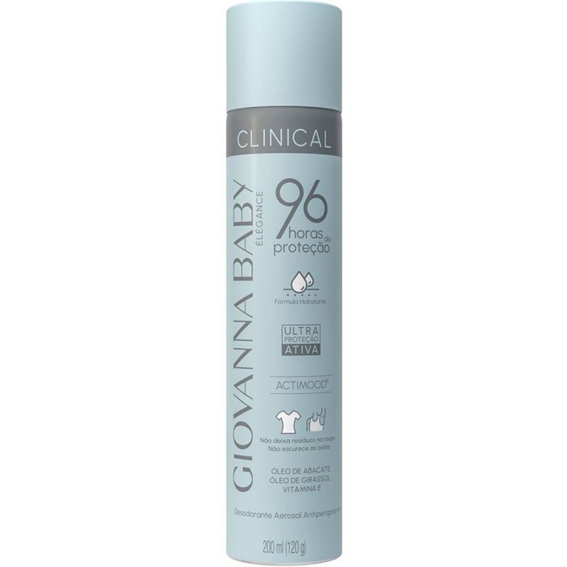 desodorante aerossol giovanna baby élégance clinical96h 200ml
