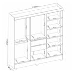 guarda-roupa 6 portas 2 gavetas baumon autazes cor cinamomo com off white 63220