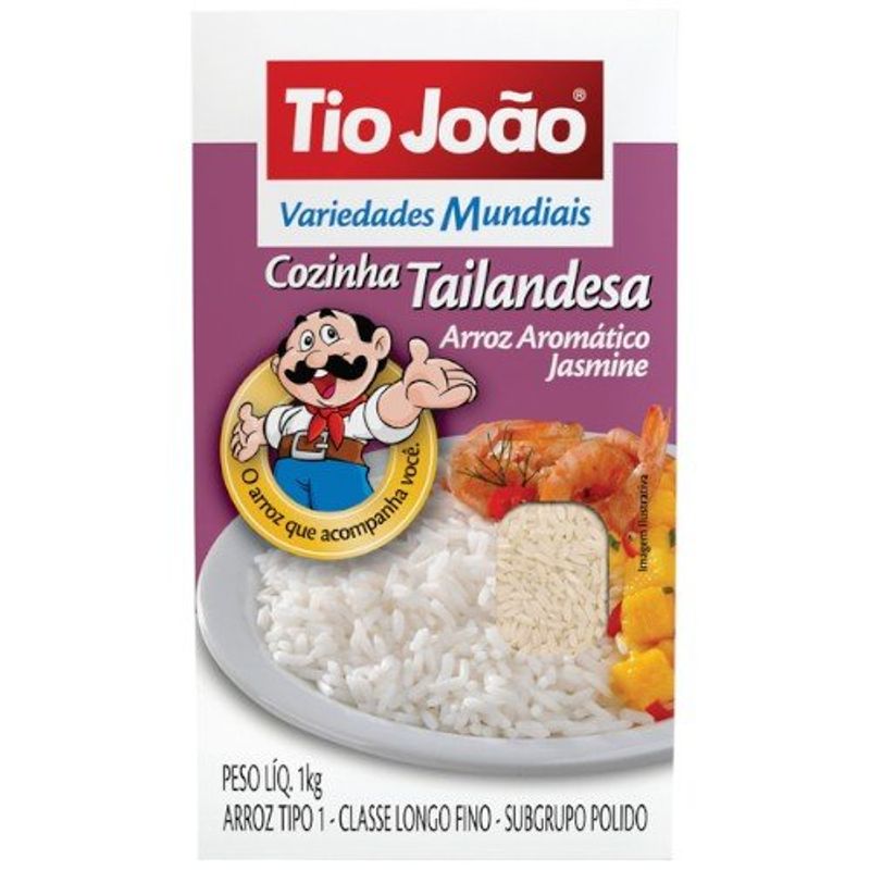 arroz aromático jasmine tio joão variedades mundiais cozinha tailandesa 1kg