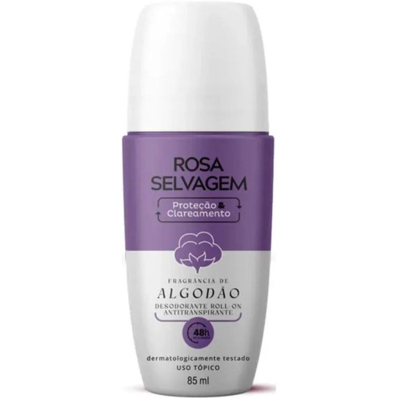 desodorante antitranspirante roll-on clareador rosa selvagem algodão 85ml