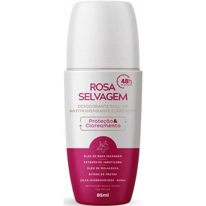 desodorante antitranspirante roll-on clareador rosa selvagem proteção & clareamento 48h 85ml