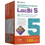 lacbi 5 probiótico 30 cápsulas suplemento alimentar eurofarma