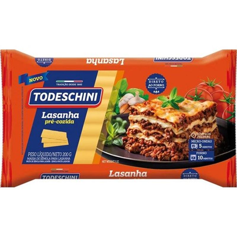 macarrão para lasanha todeschini 200g