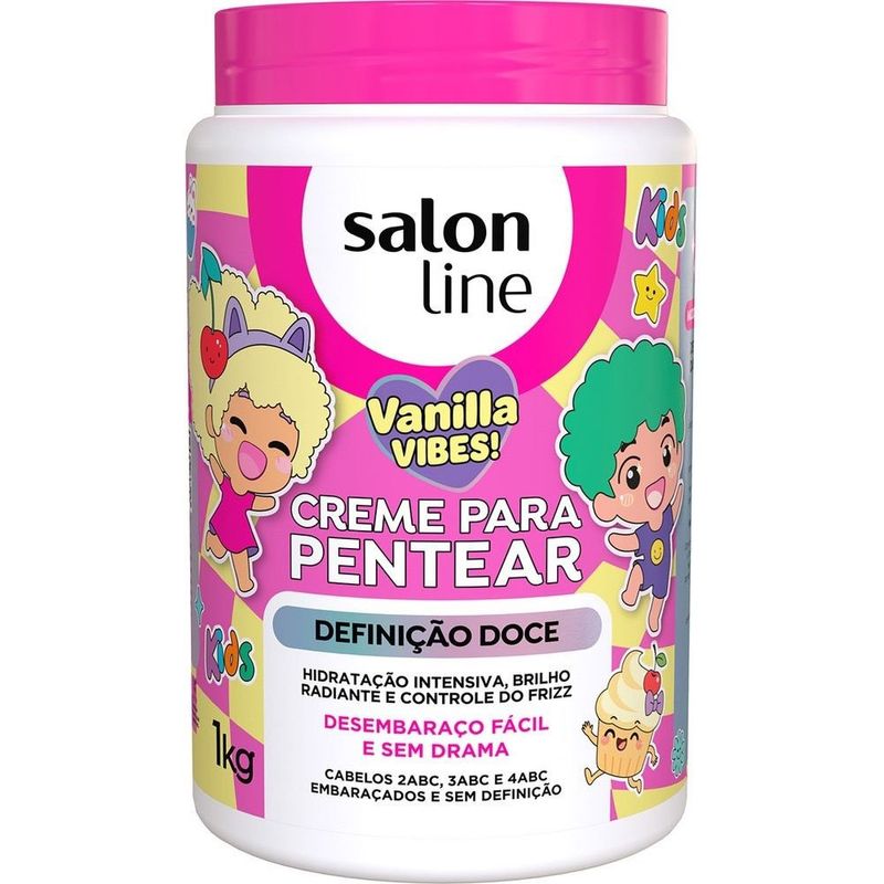 creme para pentear salon line kids vanilla definição doce 1kg