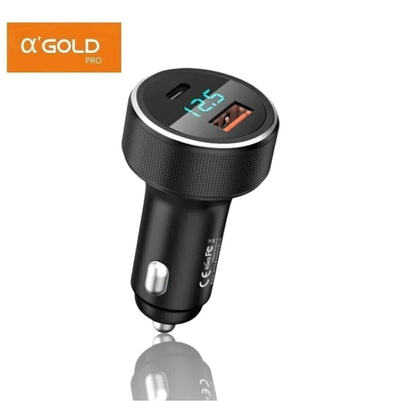 carregador veicular a'gold turbo usb-c ios 60w led (mp)
