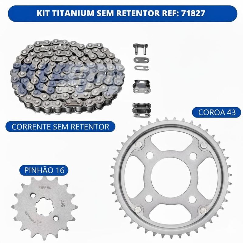 kit relação riffel titanium titan/start/cargo/fan 150 2004-2016 (mp)