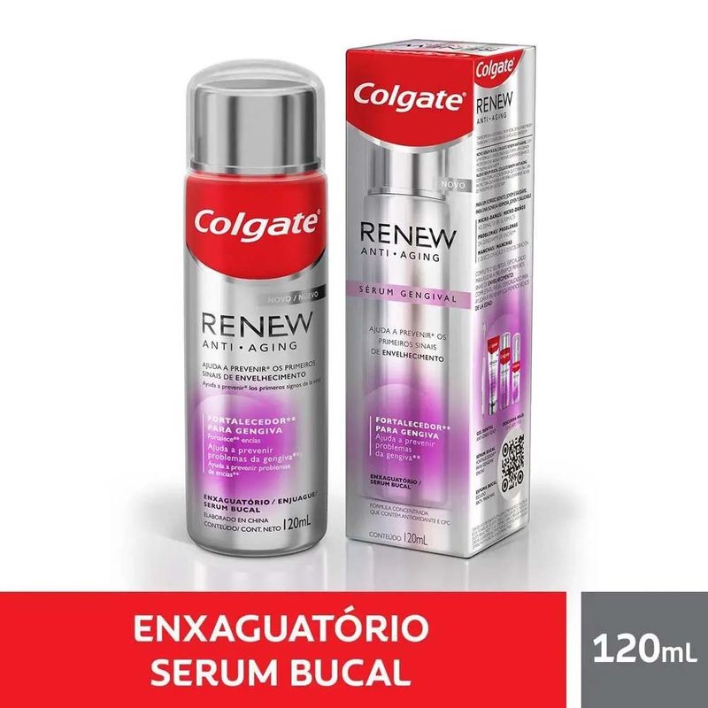 enxaguante sérum bucal colgate renew anti-aging 120ml