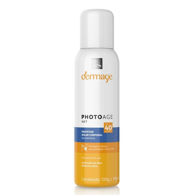 protetor solar aerossol corporal dermage photoage wet fps40 150ml