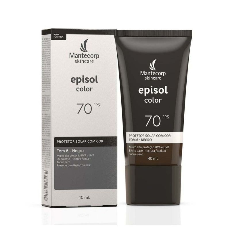 protetor solar episol color fps70 tom 6 negro 40ml