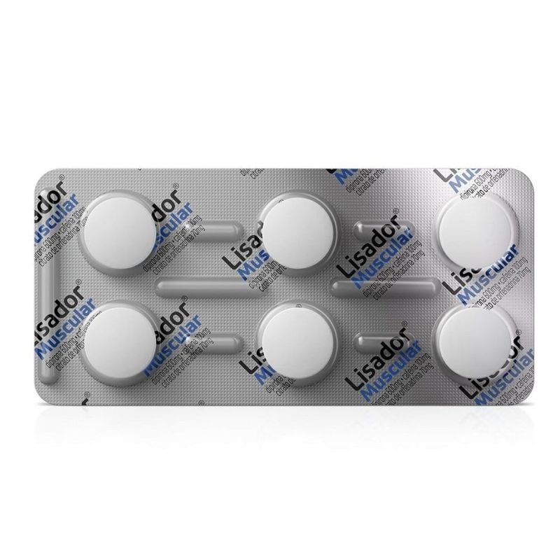 lisador muscular 600mg + cafeína 100mg + citrato de orfenadrina 70mg 6 comprimidos hypera