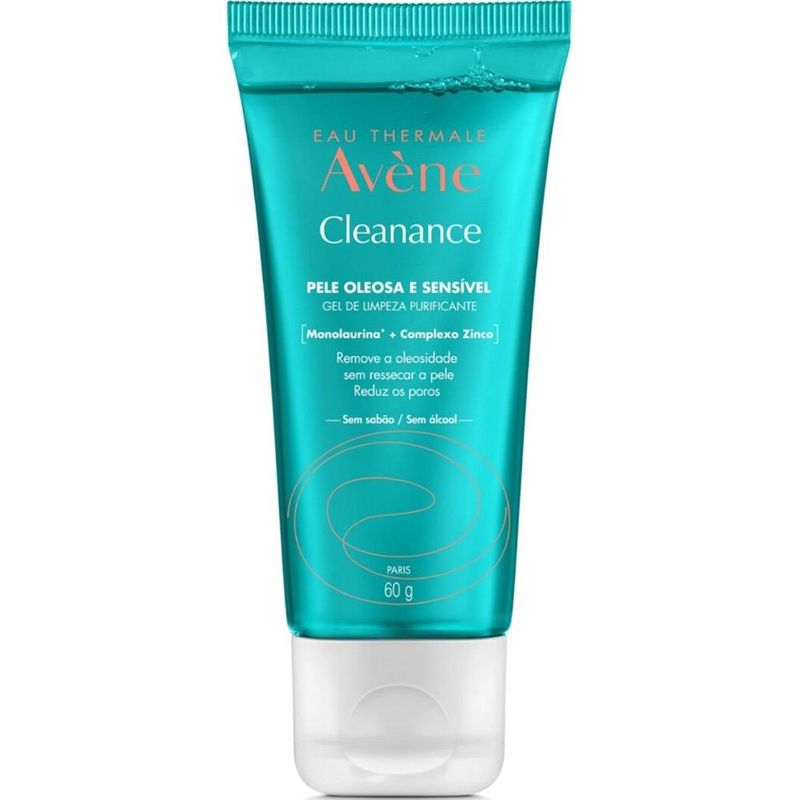 gel de limpeza profunda avène cleanance pele oleosa e sensível 60g