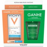 kit vichy protetor solar facial capital soleil hydra-matte fps 50 cor 4.0 30g + gel de limpeza profunda normaderm 50g