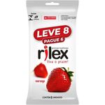 preservativo masculino lubrificado rilex morango 8 unidades